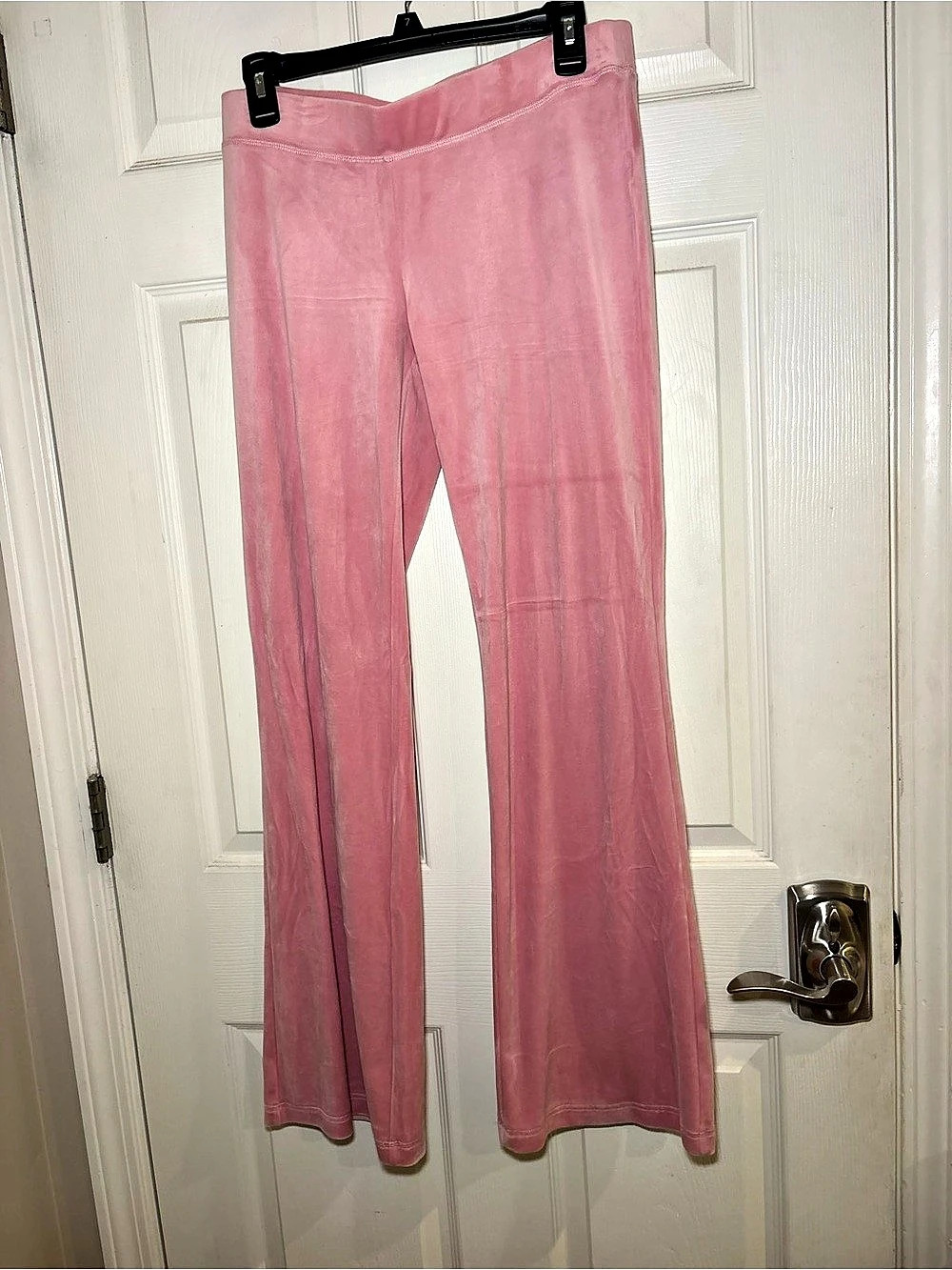 Juicy Couture OG Big Bling Velour Track Pants Pink Medium